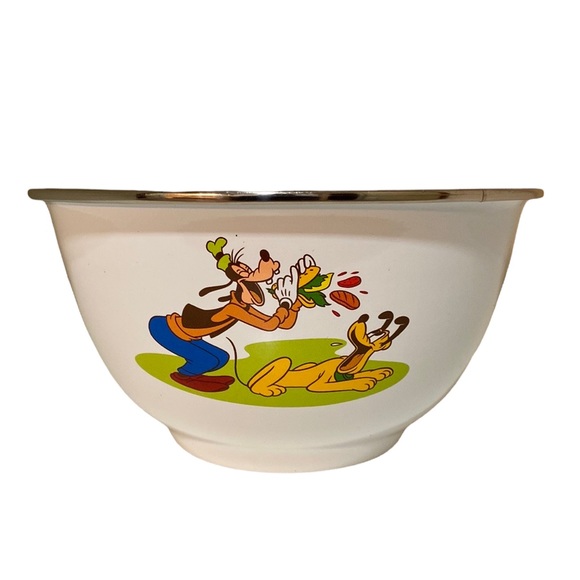 2 Disney Store Goofy and Pluto Cereal bowls Metal Enamelware - Picture 10 of 10